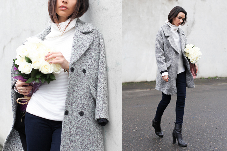 White Turtleneck Grey coat 05
